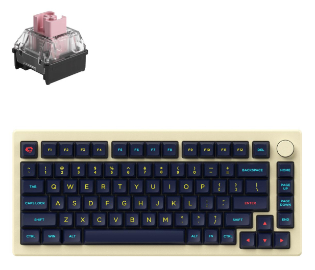 Akko MOD 007B HE Cream White Kailh Sakura Pink Magnetic - 1289387 - zdjęcie 2